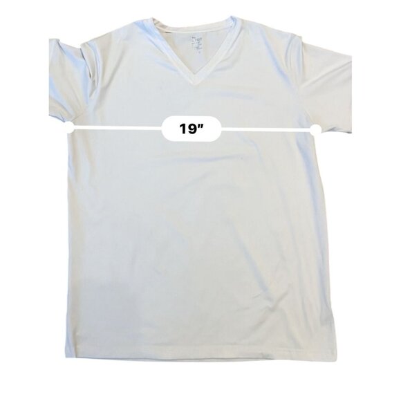 TRAUXIT super soft short sleeve white V-neck athleisure undershirt top XL - Picture 3 of 7